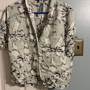 By Anthropologie Silky Pattern Pajama Shirt & Shorts